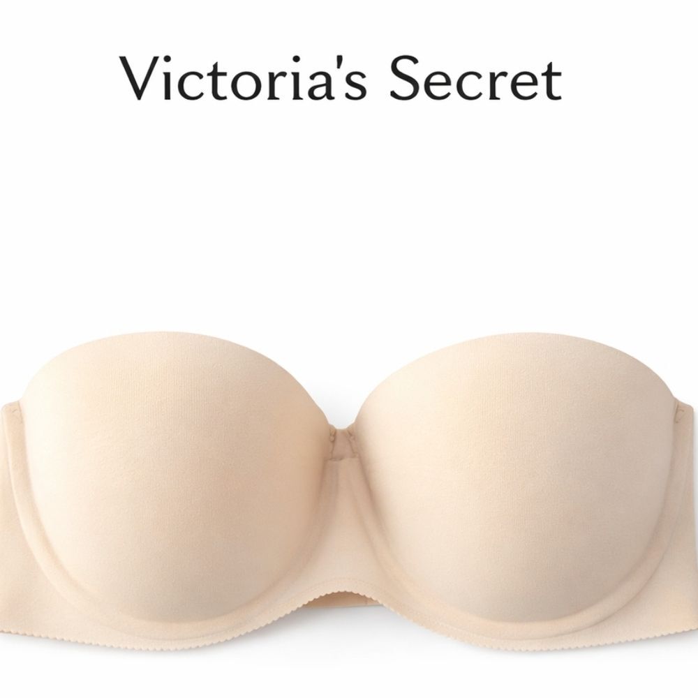 Victoria’s Secret 32D Nude Strapless Bra Underwire Push Up Convertible